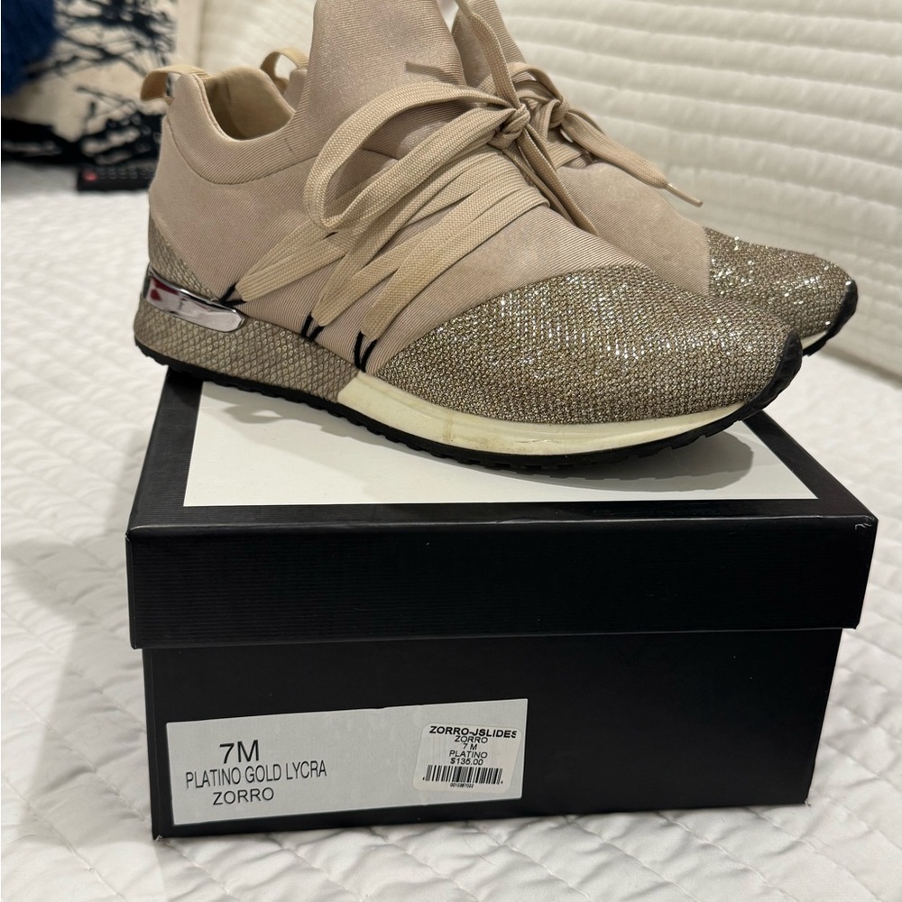 J Slides Gold Sneakers